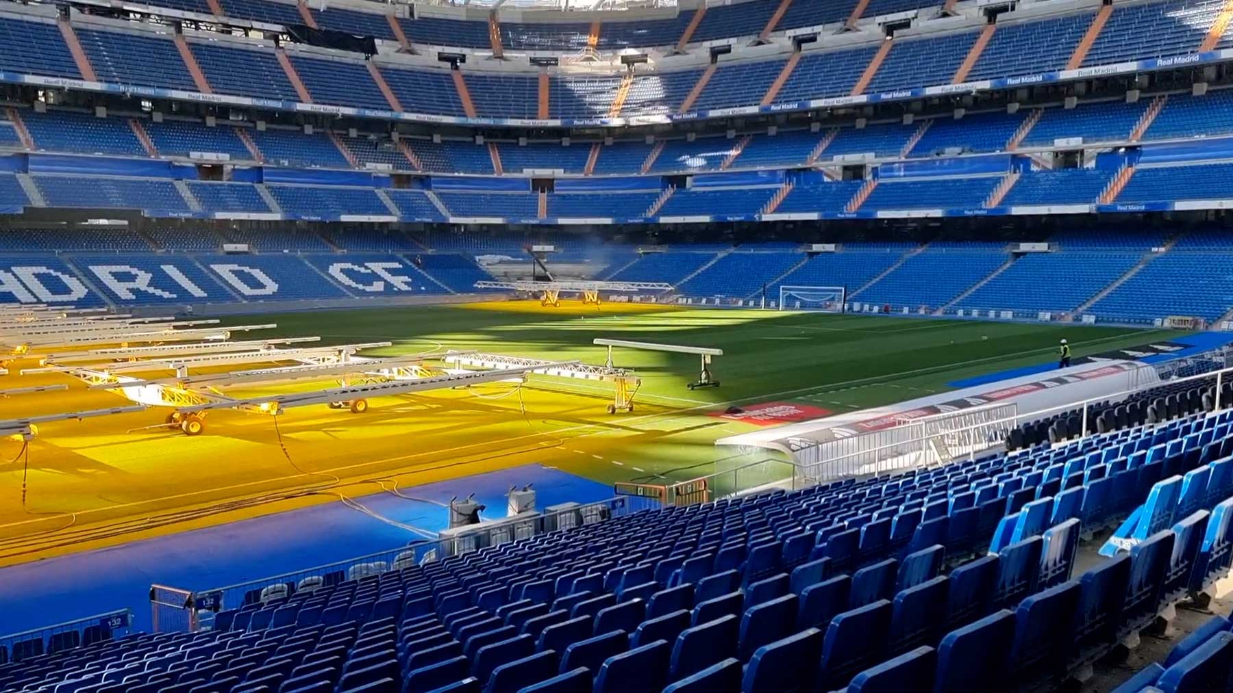 Los jardineros dan con la tecla del nuevo césped del Santiago Bernabéu