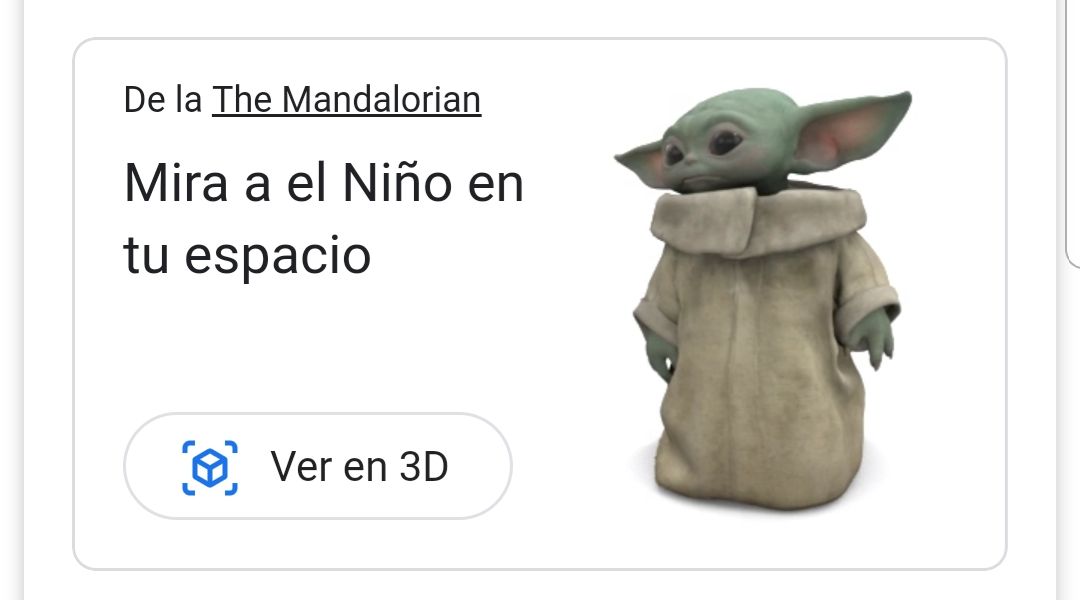 Baby Yoda en 3D en tu casa cómo hacer el truco de Google paso a paso