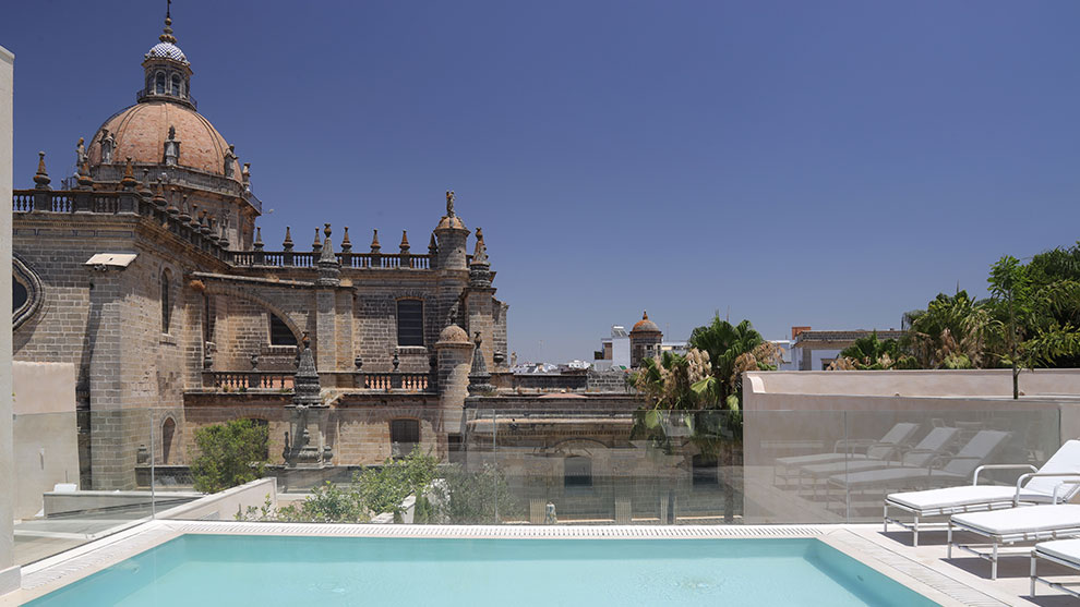 Vista de la terraza del Hotel Bodega Tío Pepe. /Foto: Cortesía del hotel.