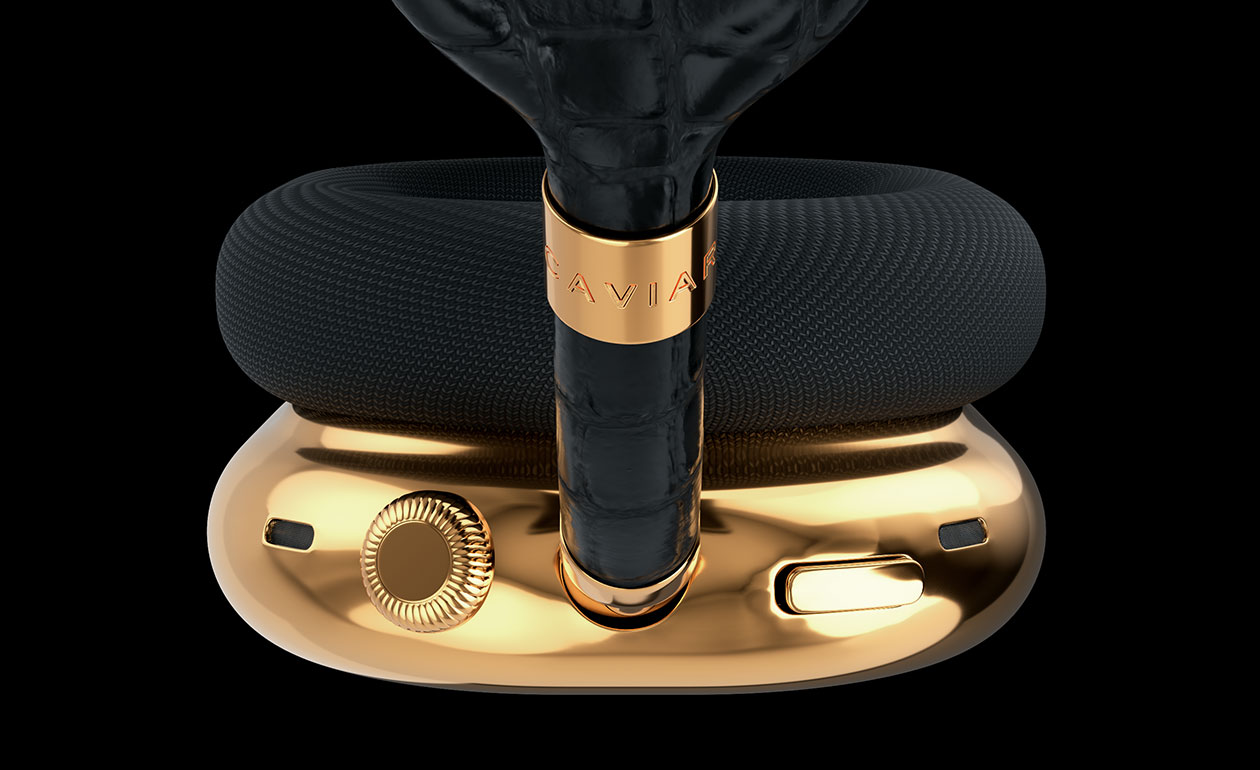 AirPods Max de Caviar en negro bañados en oro