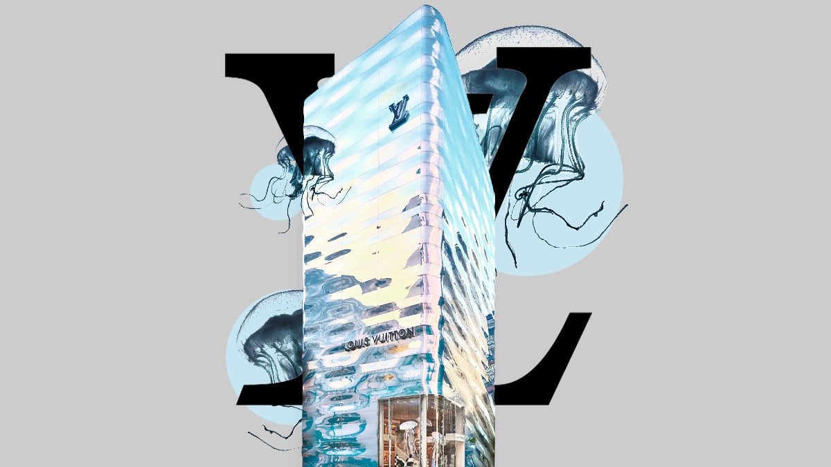 Jun Aoki & Associates envuelve tienda LV en Tokio con fachada similar al  agua
