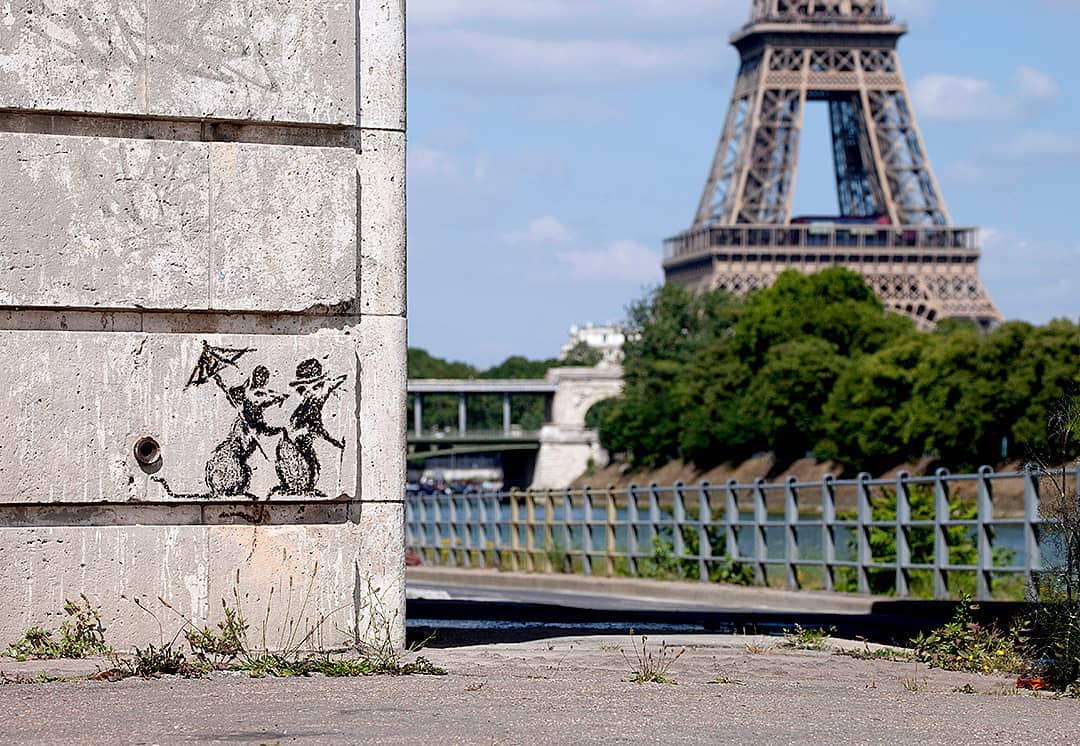 Pintura de unas ratas en París / Foto: Banksy