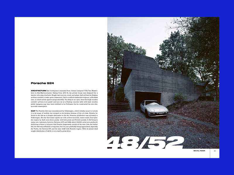 Una de las páginas de Carchitecture, el libro de los amantes de la arquitectura y el motor./Foto: Copyrightbookshop.be