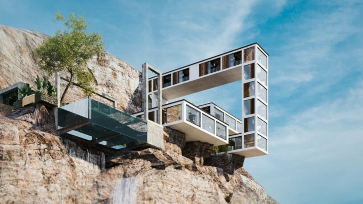 Mountain House, la casa al borde de un acantilado diseñada en forma de  Tetris