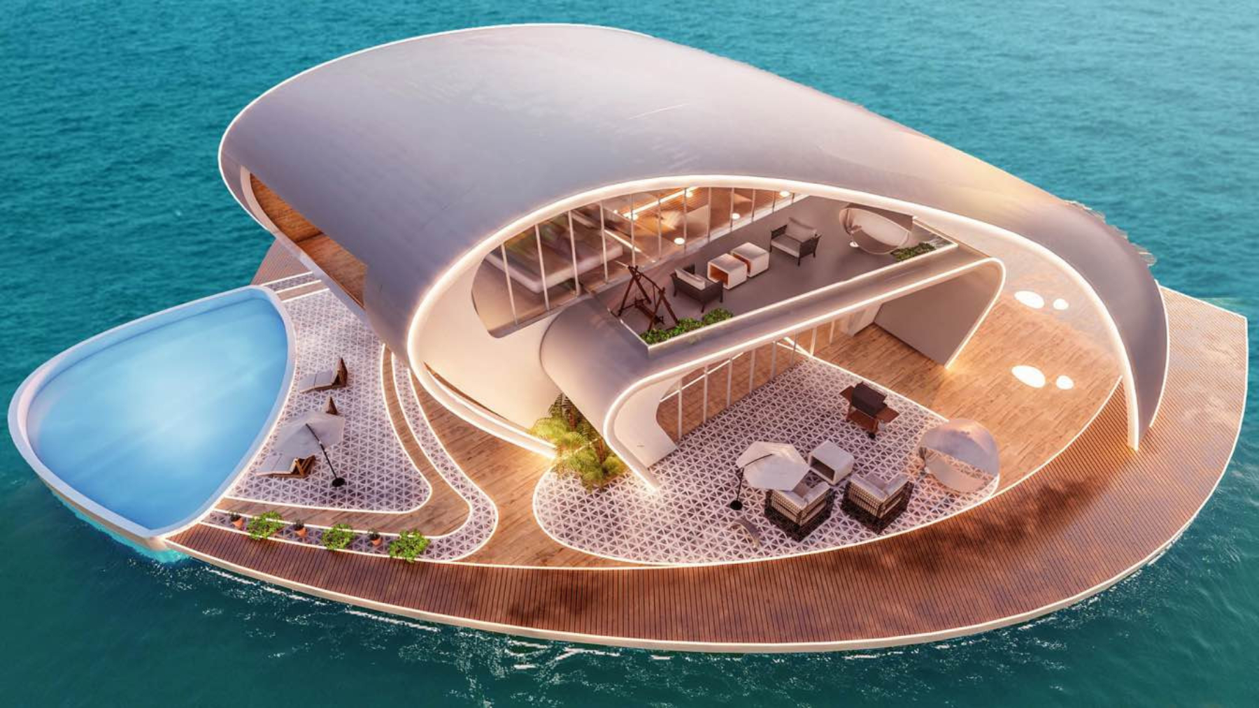 Una sorprendente casa flotante en Maldivas