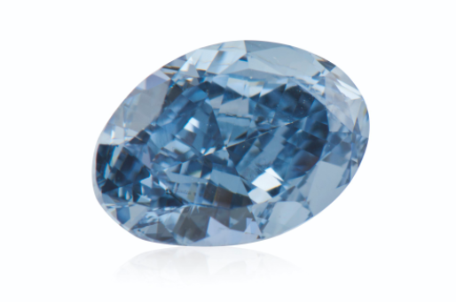Diamante azul de perfil