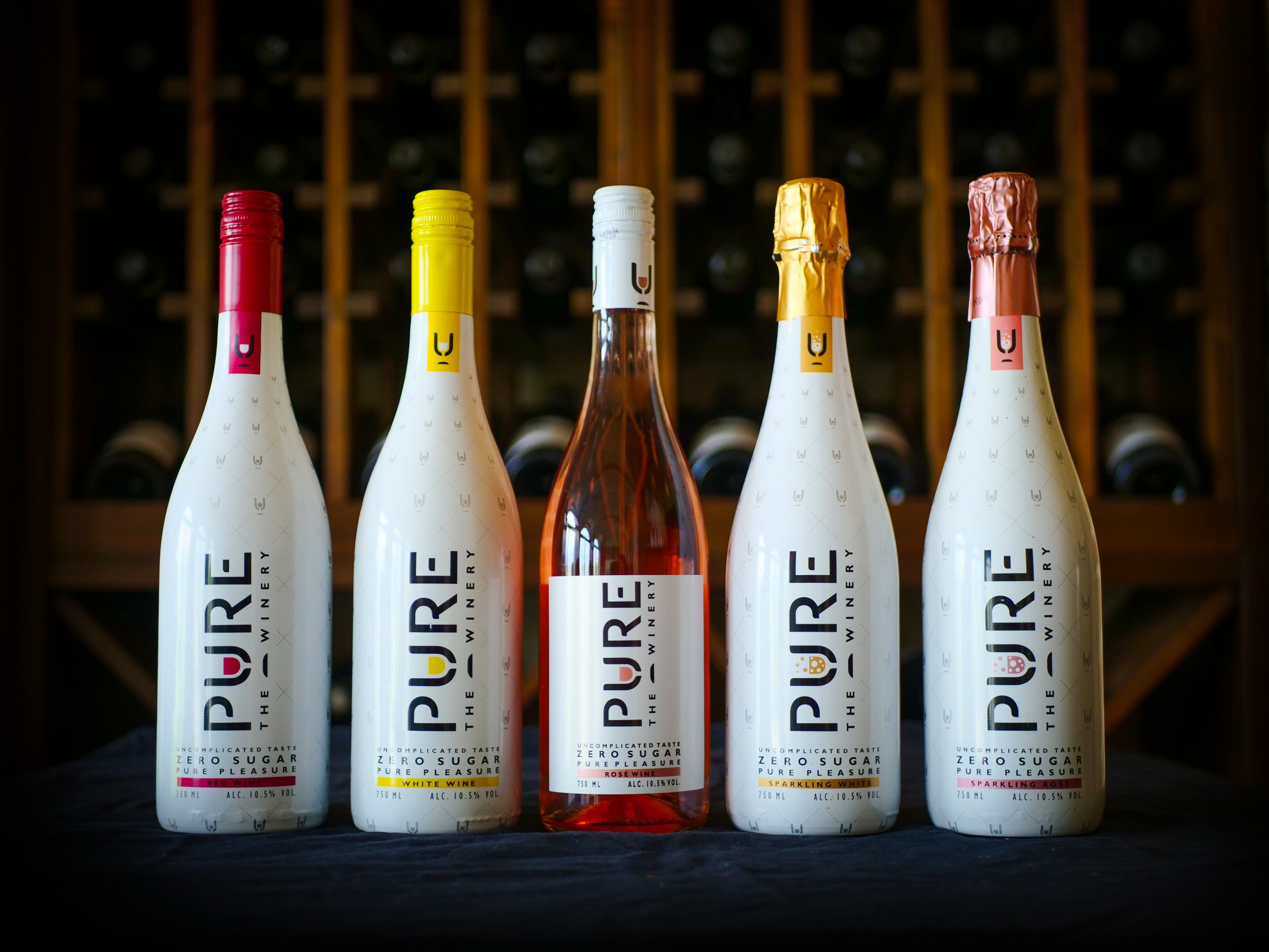 Las 5 variedades de vinos PURE/Foto: PURE The Winery