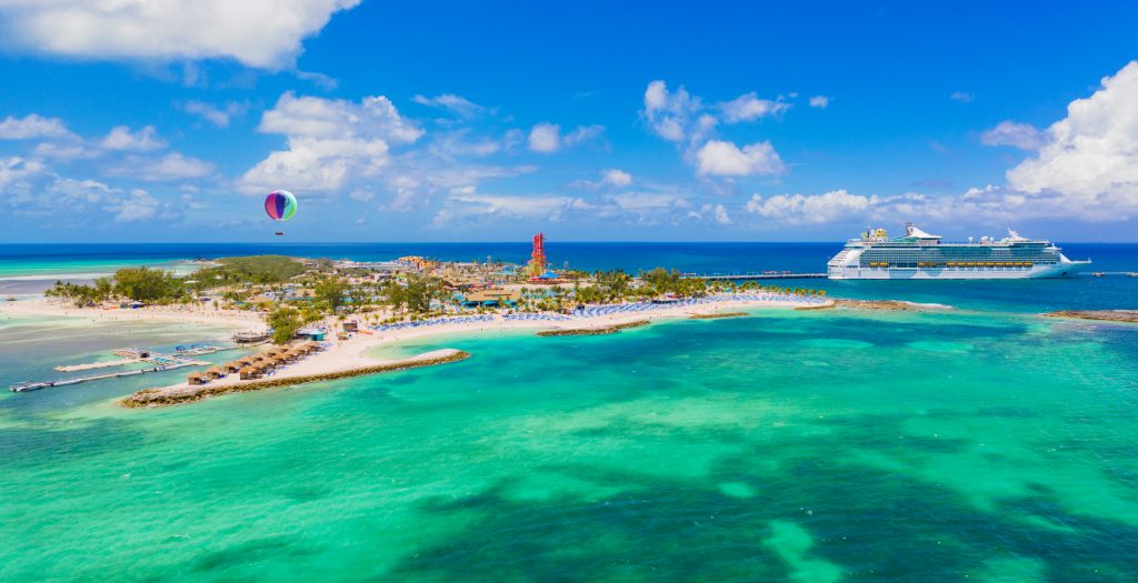 Vista panorámica de la isla Coco Cay