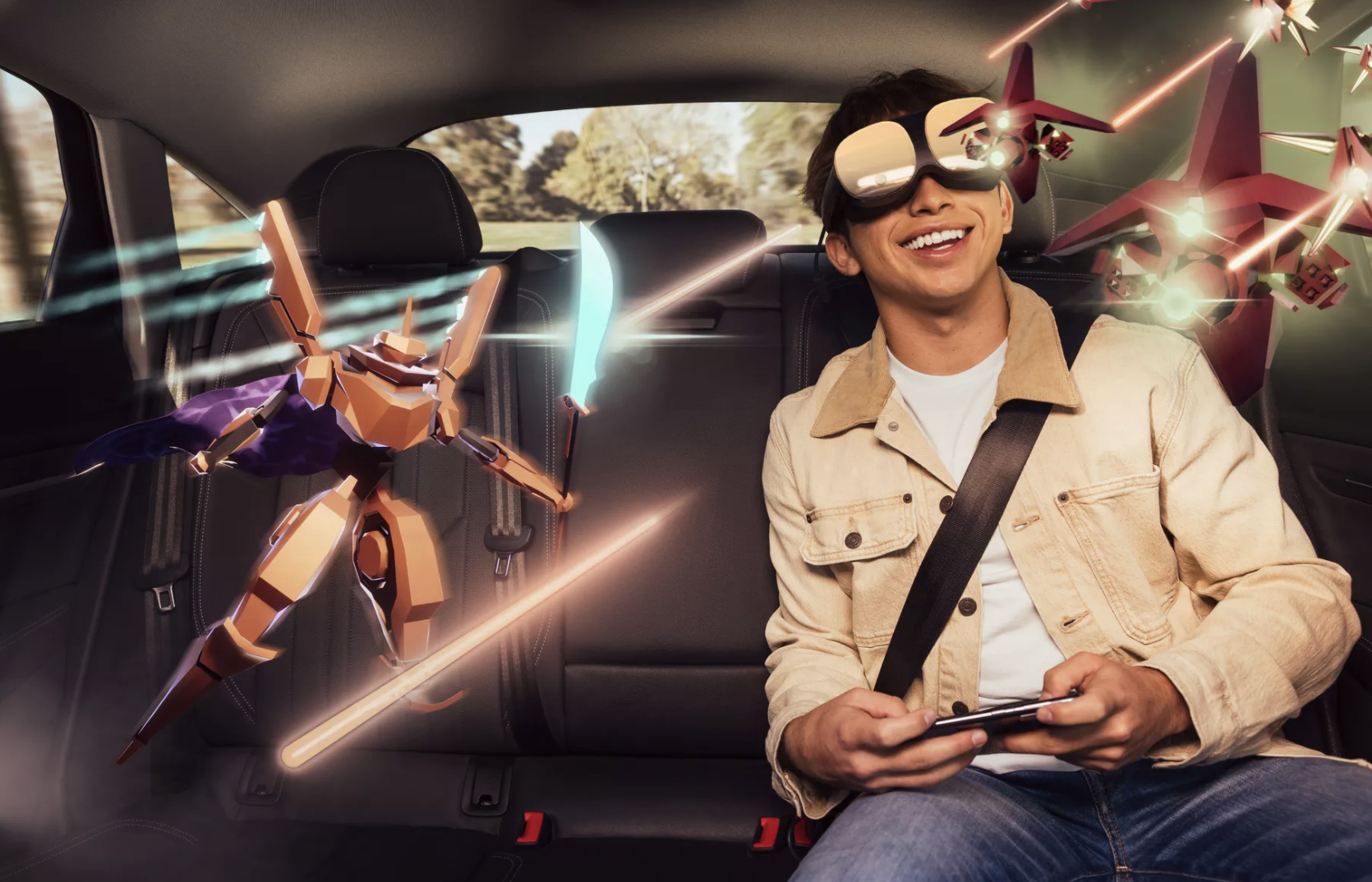 Realidad virtual dentro de un Audi.