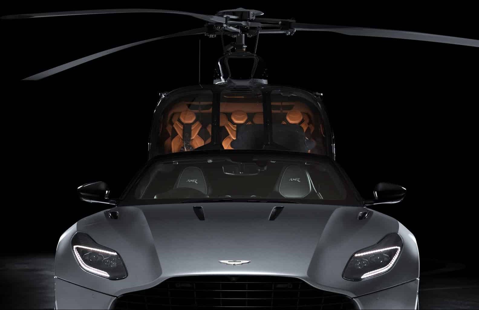 Helicóptero y Vehículo Aston Martin