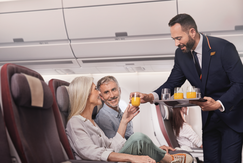 Un matrimonio msyor n la clase business de Iberia