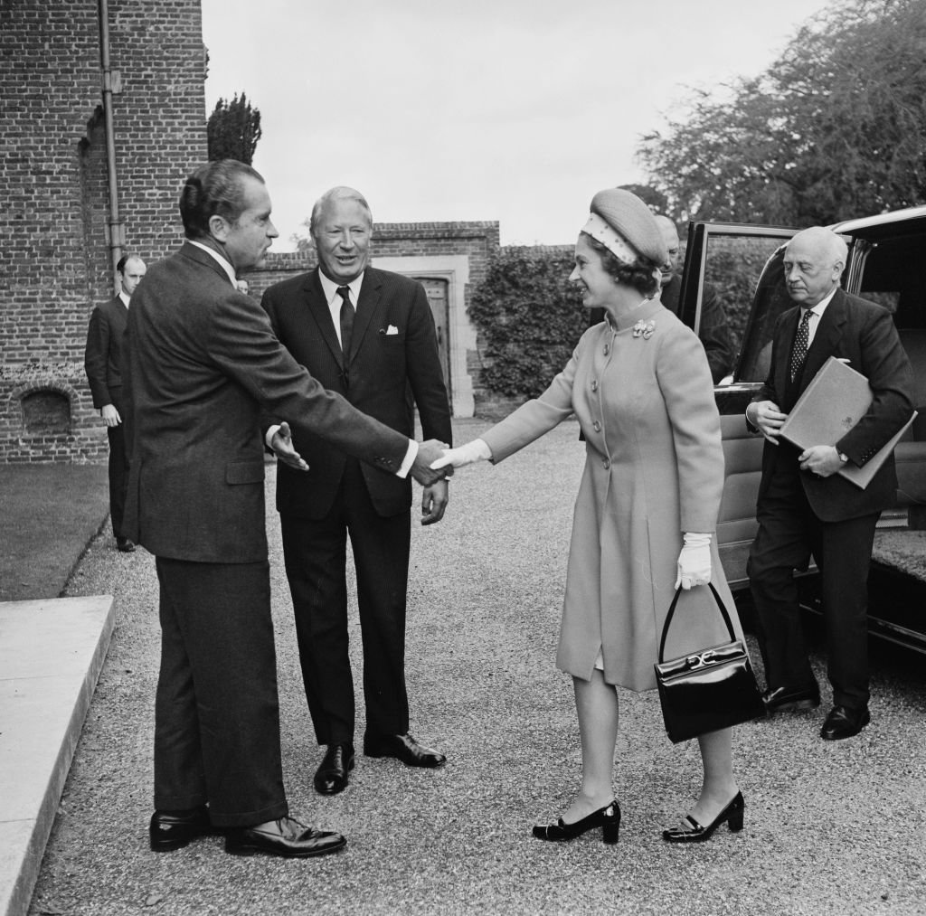 Isabel II y el presidente de EEUU, Richard Nixon en 1970