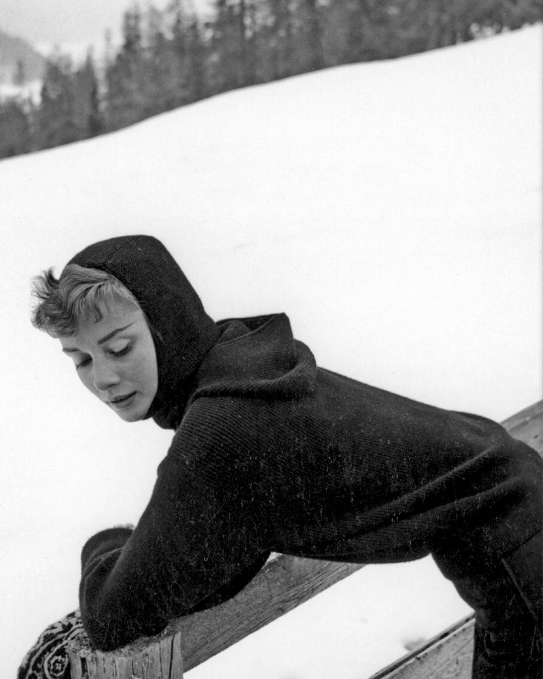 Audrey Hepburn en St. Moritz