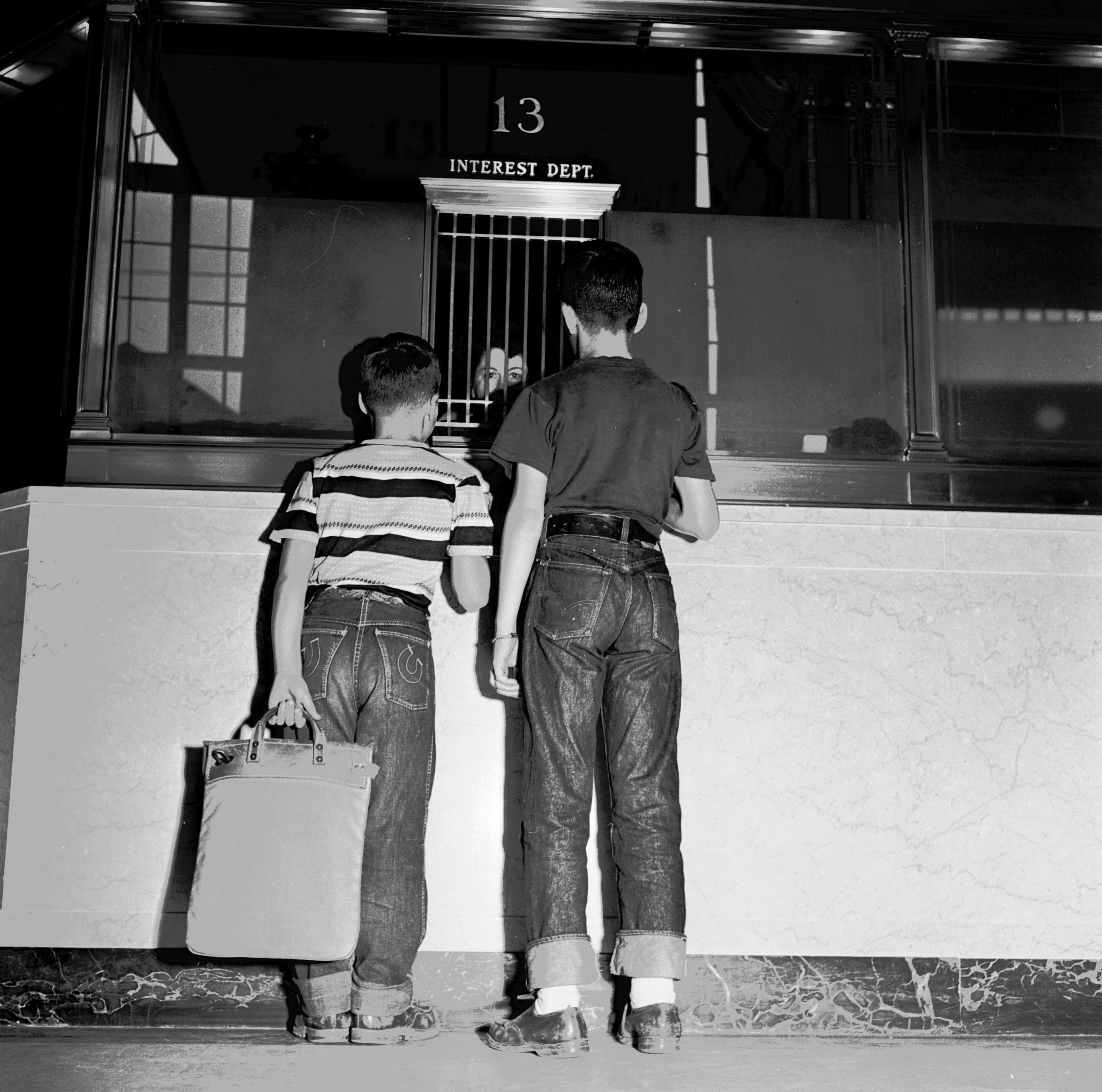 Niños en 1955 con Levi's