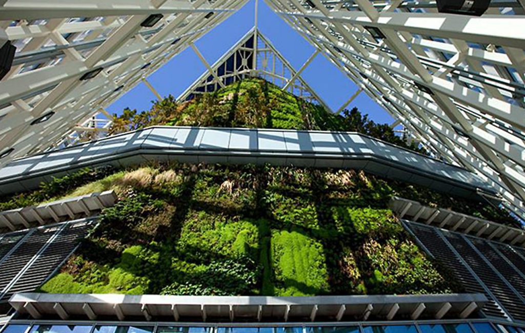 Foto: Jardín vertical en Torre de Cristal, en Madrid, diseñada por César Pelli