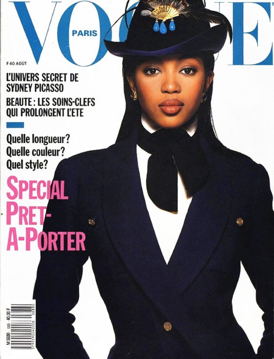 Portada Vogue París de Naomi Campbell, agosto 1988