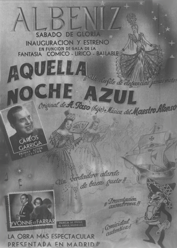 Cartel Aquella Noche Azul, Teatro Albeniz