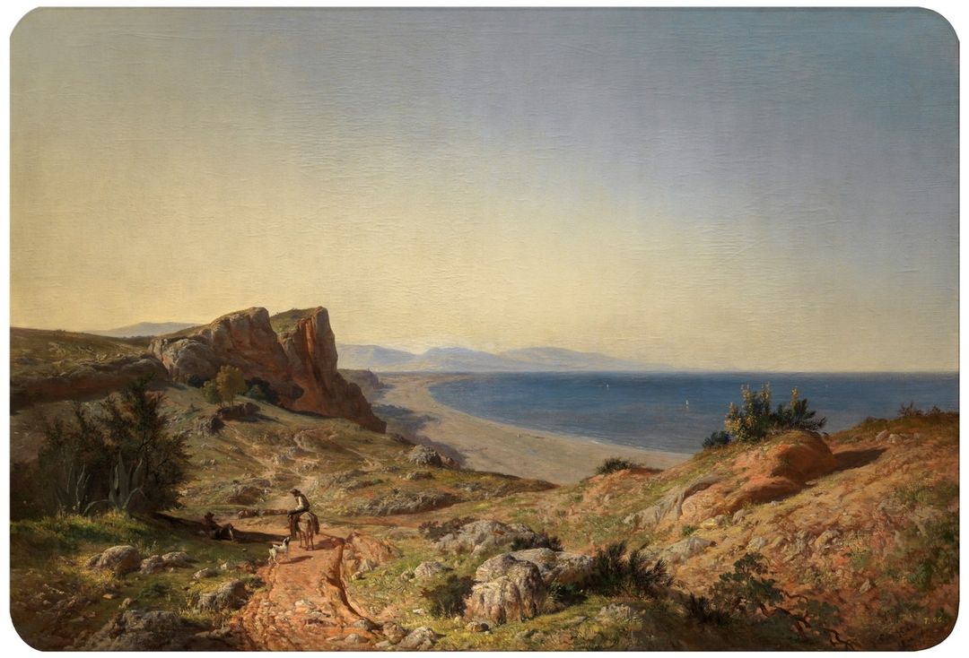 "Un país. Recuerdos de Andalucía. Costa del Mediterráneo, junto a Torremolinos", Carlos de Haes, 1860