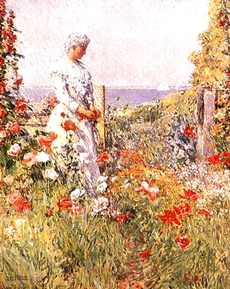 'Celia Thaxter en su jardín', Frederick Childe Hassam