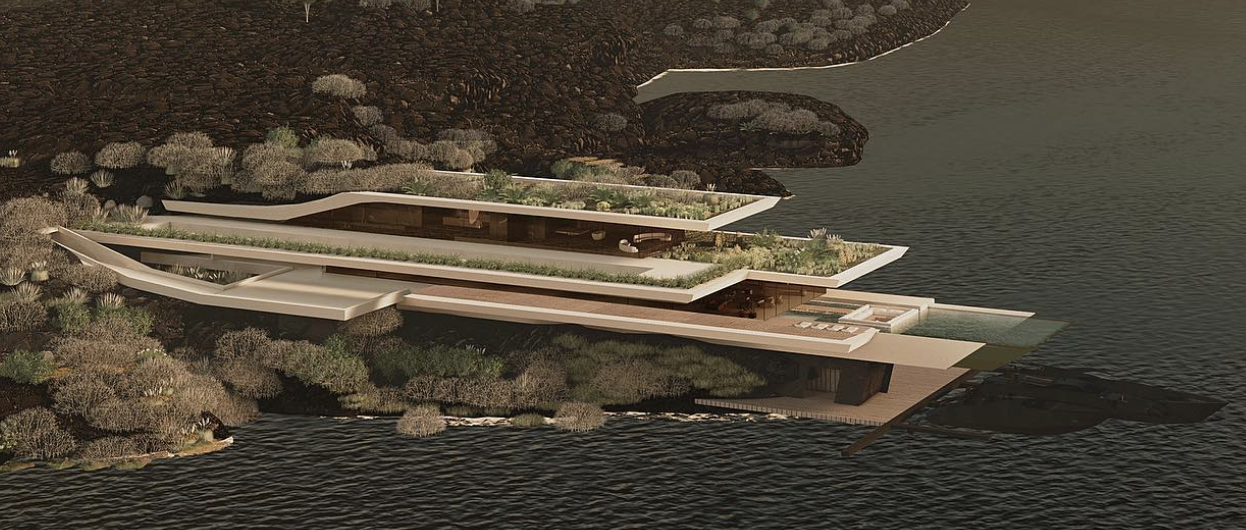 Villa con forma de yate en Grecia