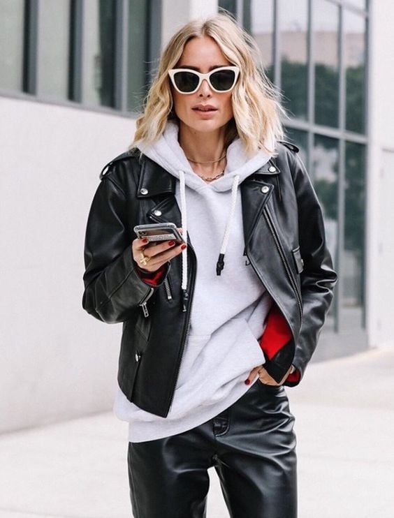 Inspo Biker oversize negro