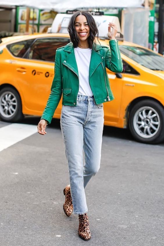 Inspo chaqueta biker verde