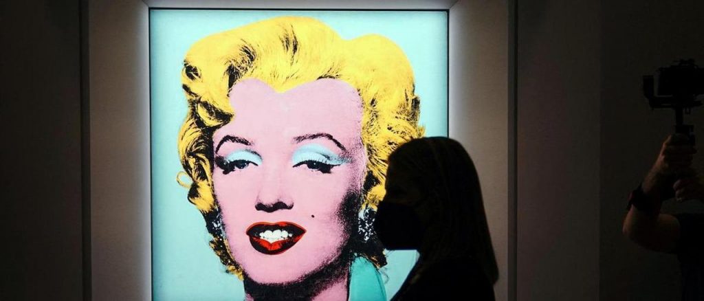 Cuadro Shot Sage Blue Marilyn de Andy Warhol, Cuadro Marilyn de Warhol