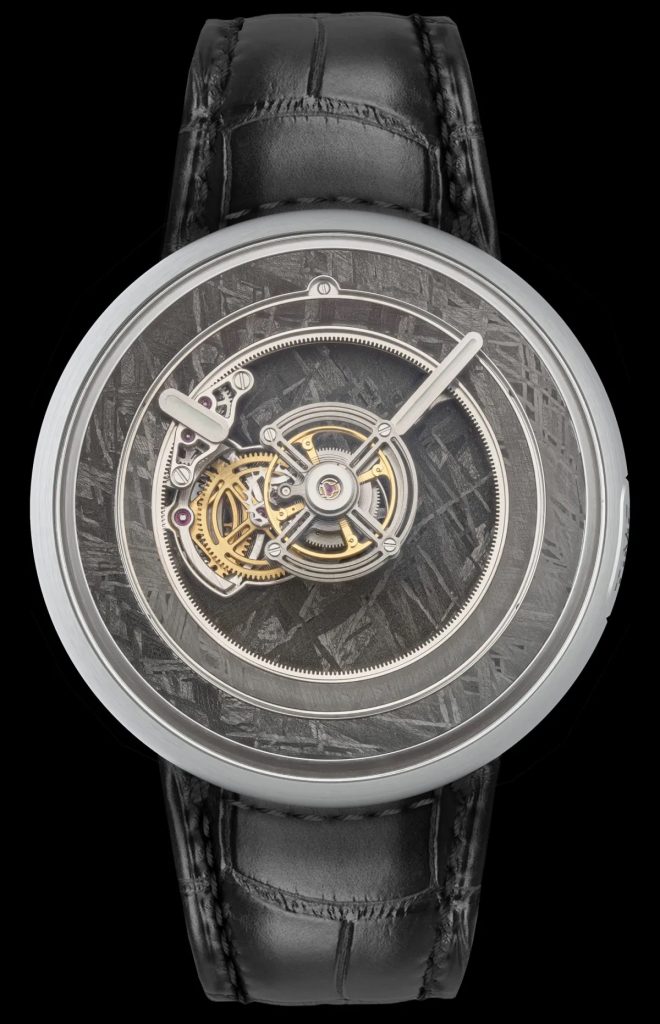 Detalle esfera reloj meteorito