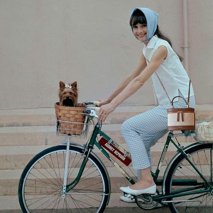 Audrey Hepburn con bolso de Paris 64