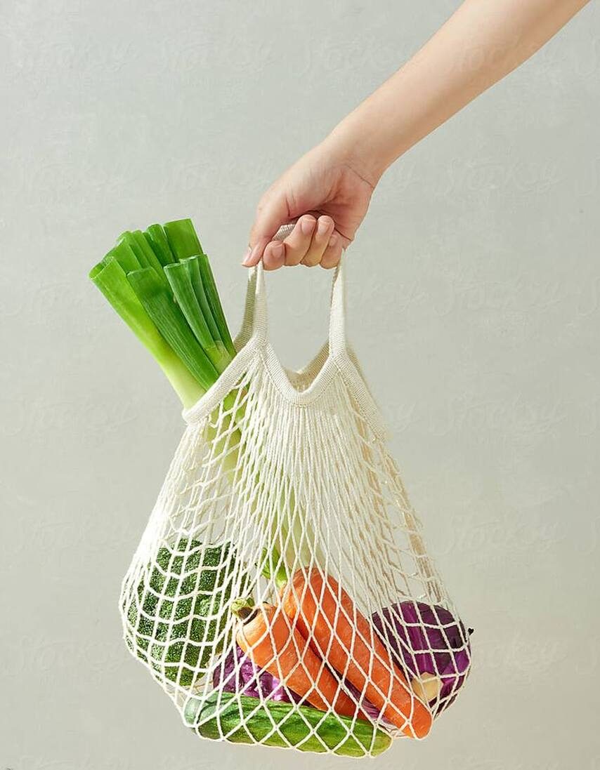Verduras, bolsa de red, compra healthy