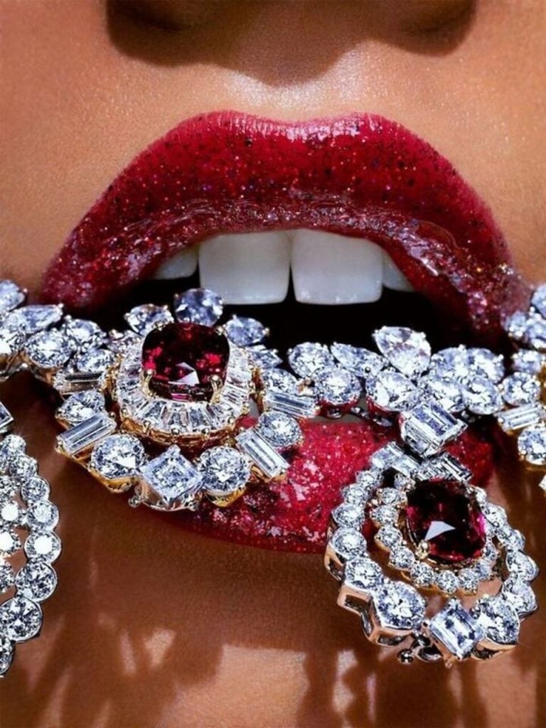 mouth and diamonds