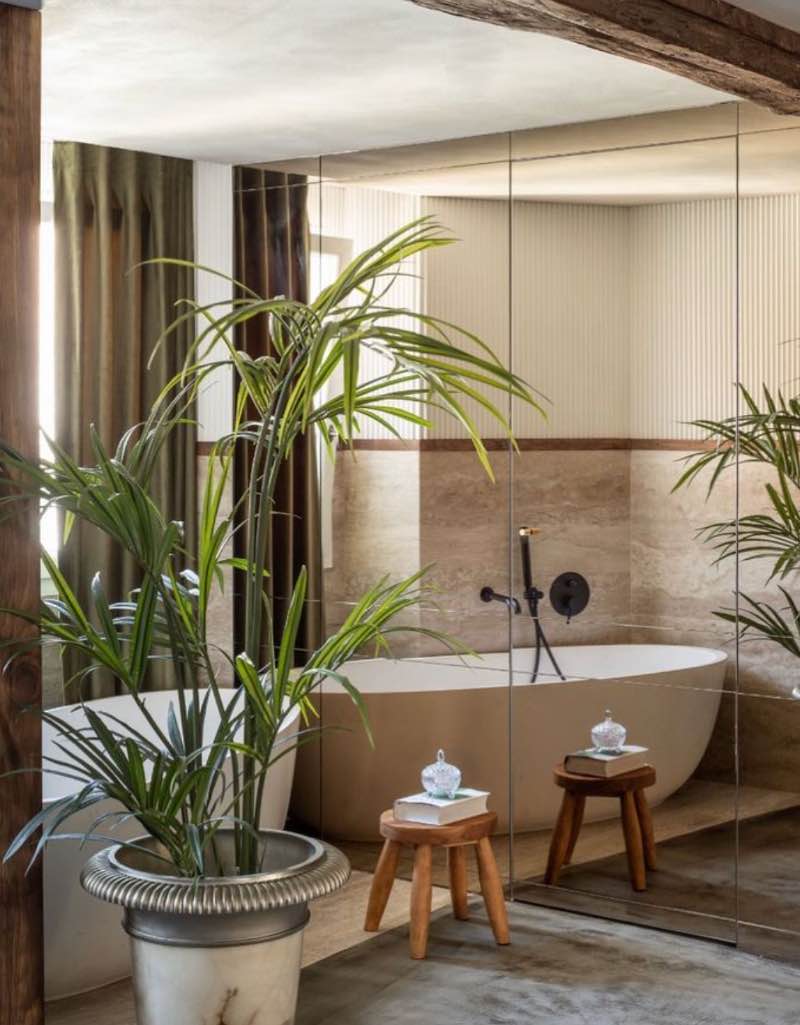Baño con plantas
