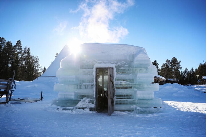 Sauna en la nieve