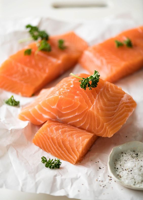 salmón, alimentación, belleza