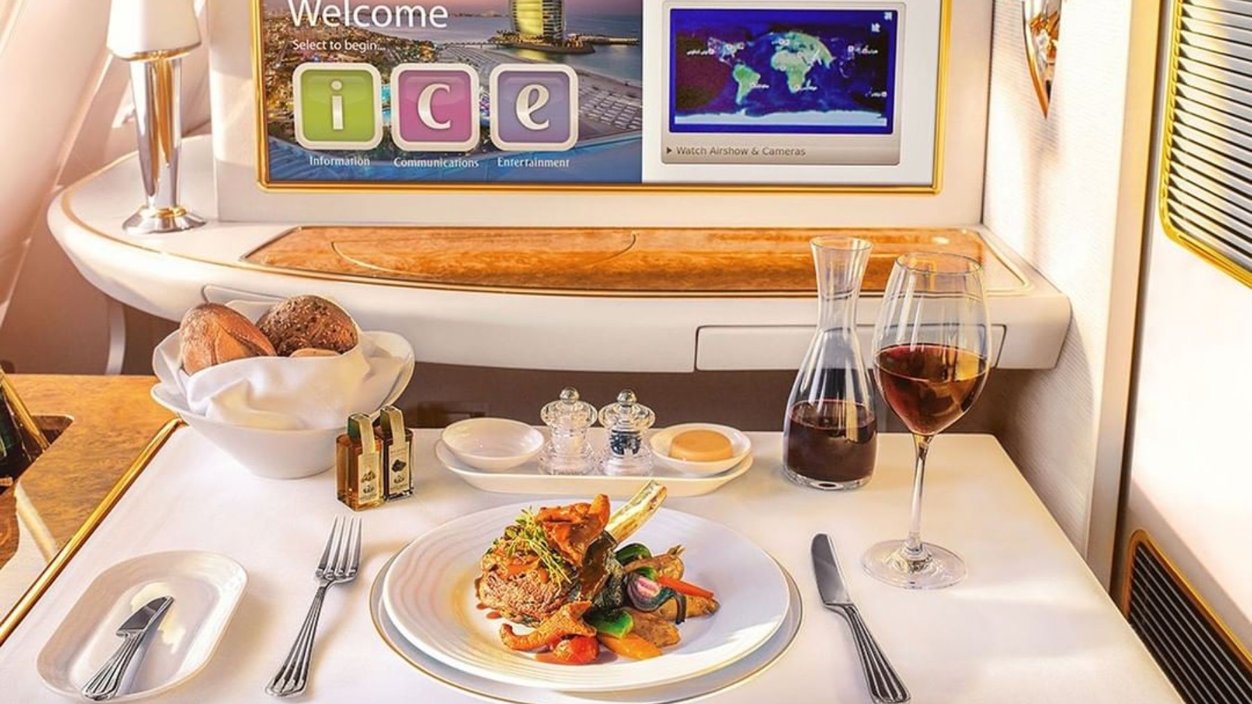 Emirates, comida avión