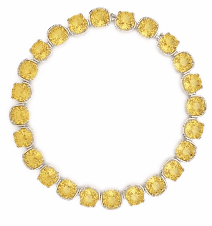 Collar de cristales amarillos de Swarovski