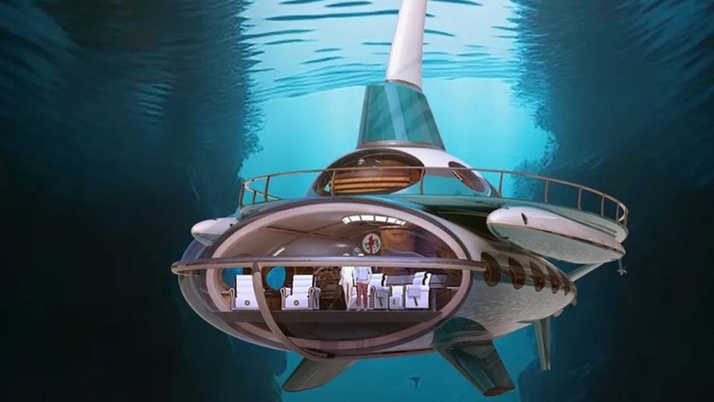 Frontal yate submarino lujo