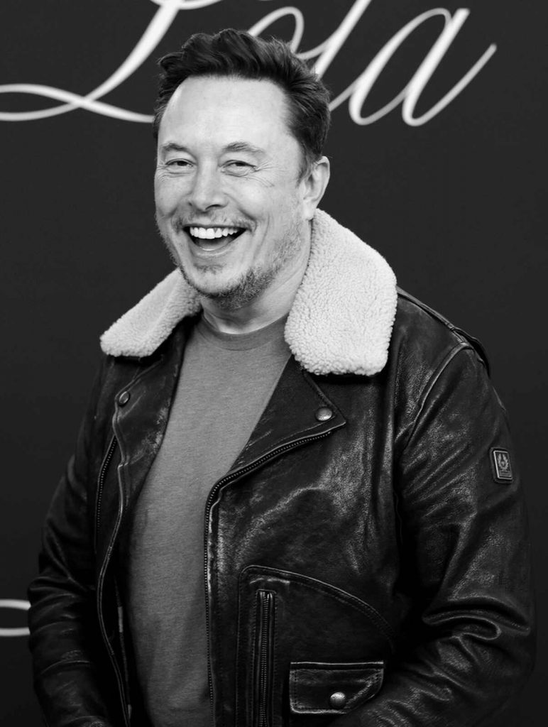 Elon Musk blanco y negro