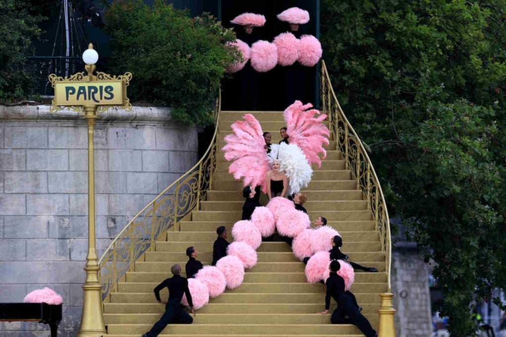 Lady Gaga en la ceremonia de apertura de los Juegos Olímpicos