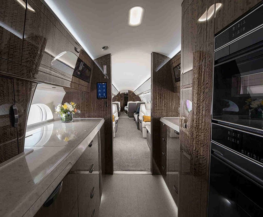 Cabina interior del jet privado de Jeff Bezos