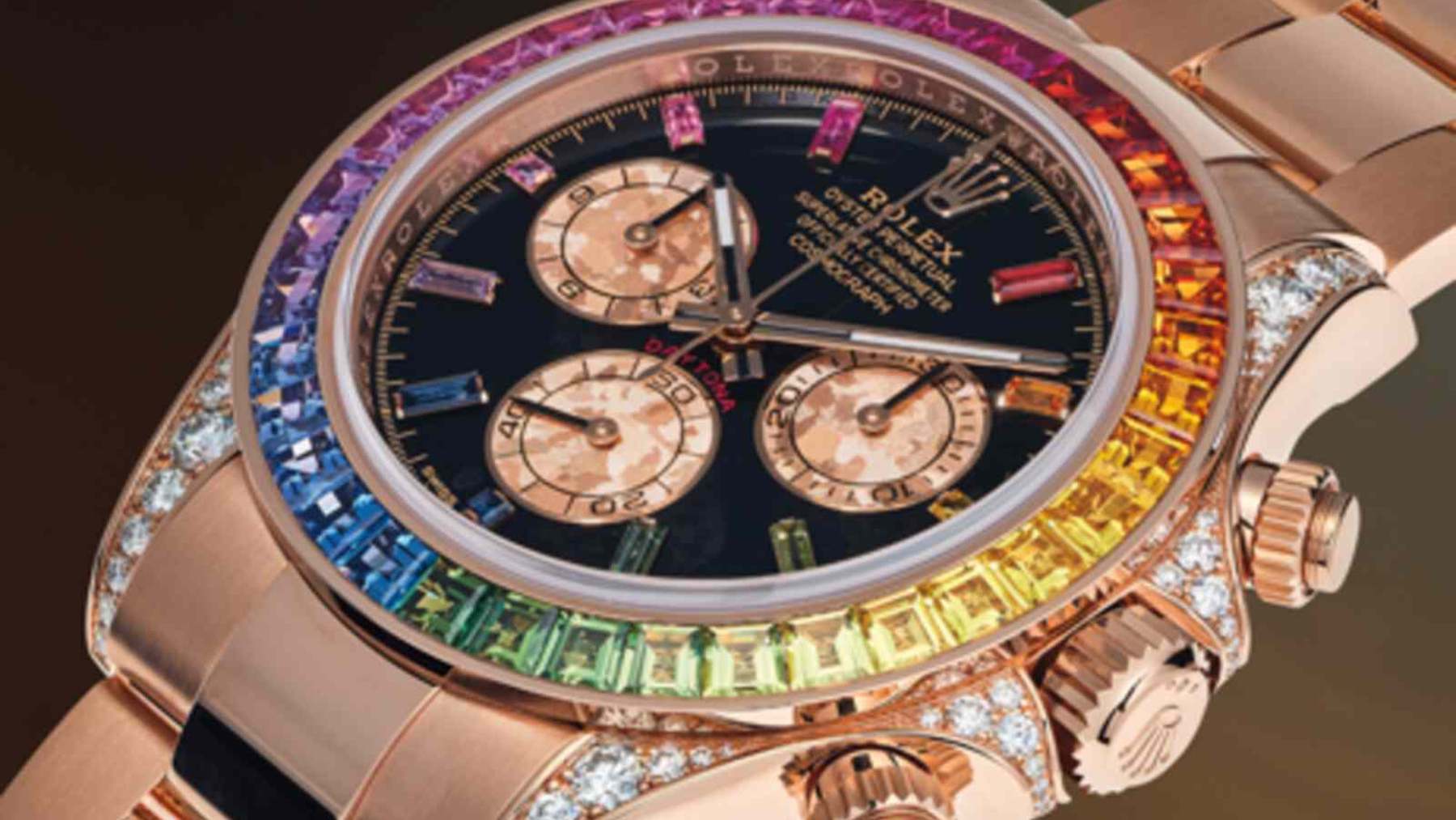 Detalle del Rolex Daytona Rainbow