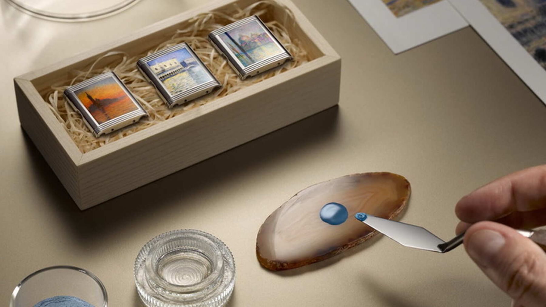 Reverso reloj con pinturas de Monet