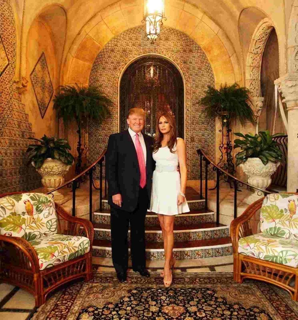 Donald y Melania Trump en mar-a-lago