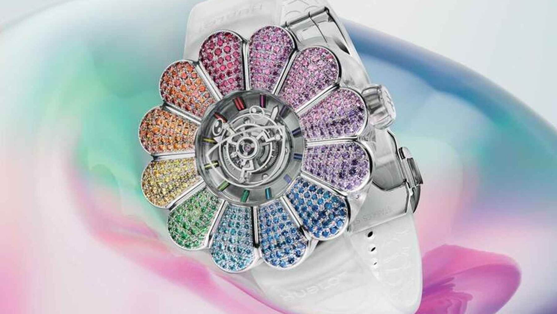 Reloj de flores de Hublot con 444 piedras preciosas