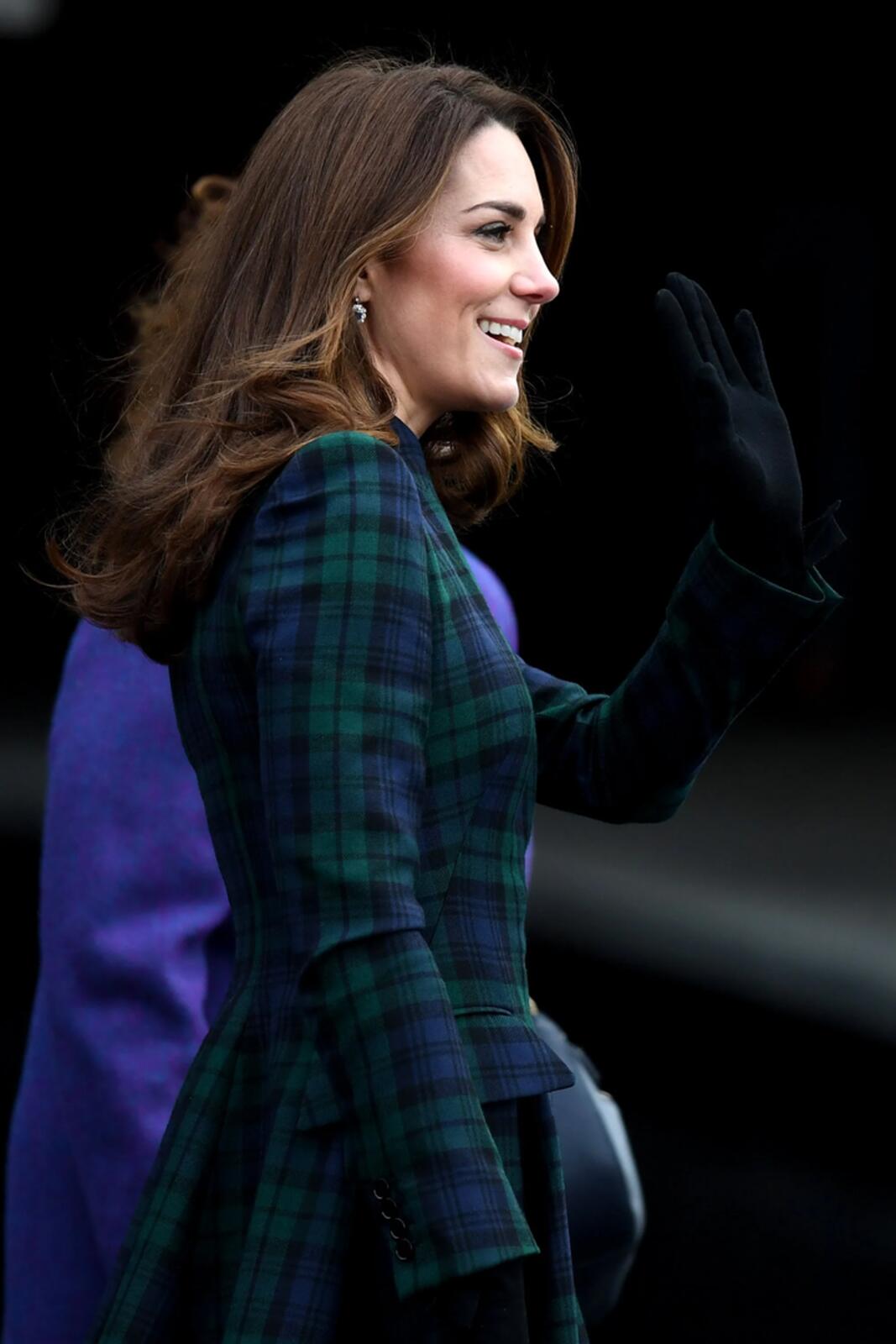 Kate Middleton con abrigo de tartán