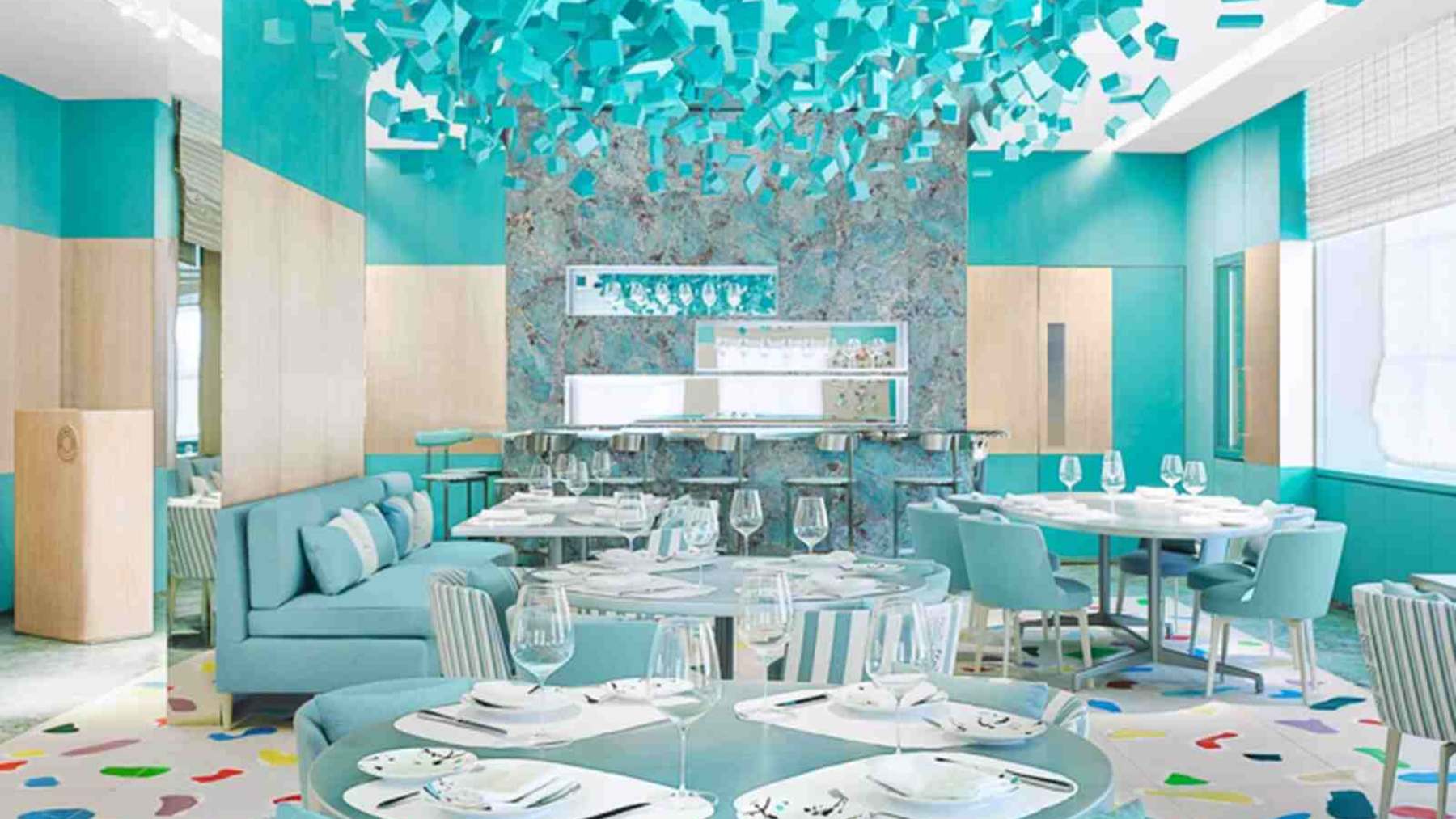Cafetería azul de Tiffany & Co..