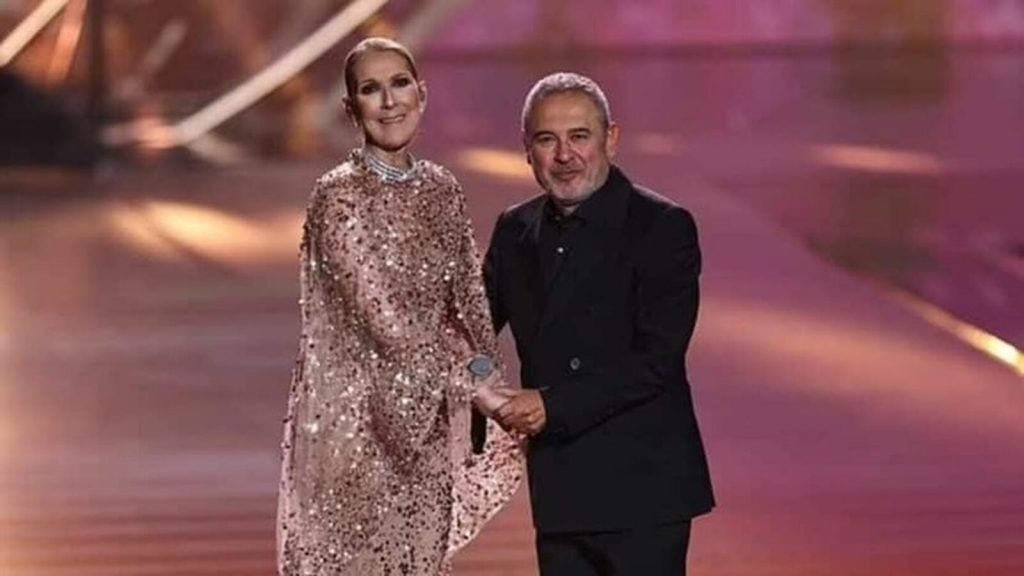 Céline Dion posando con Elie Saab