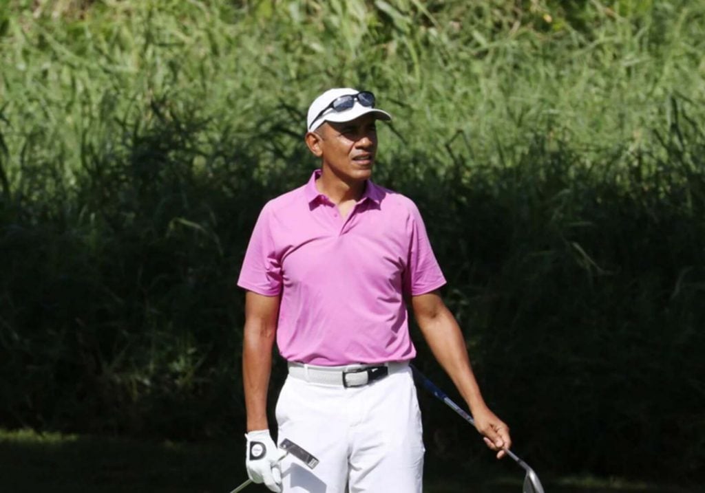 Barack Obama jugando al golf en Mallorca