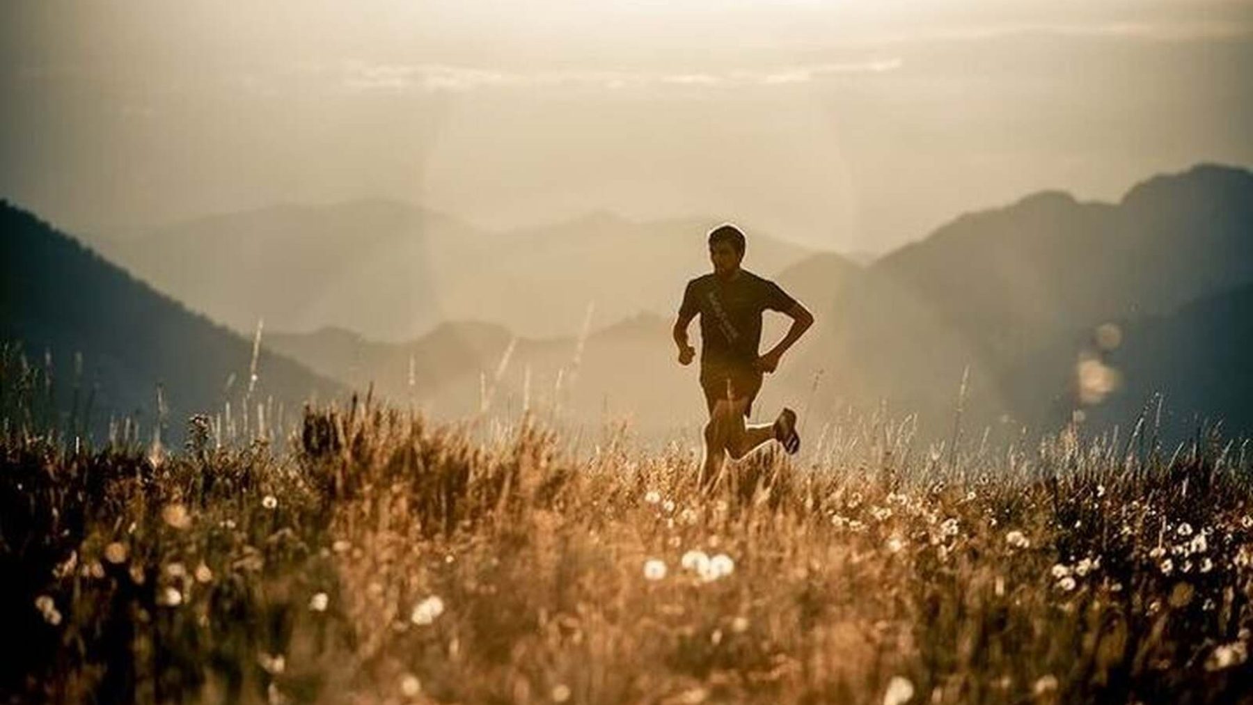 Hombre corriendo por el campo