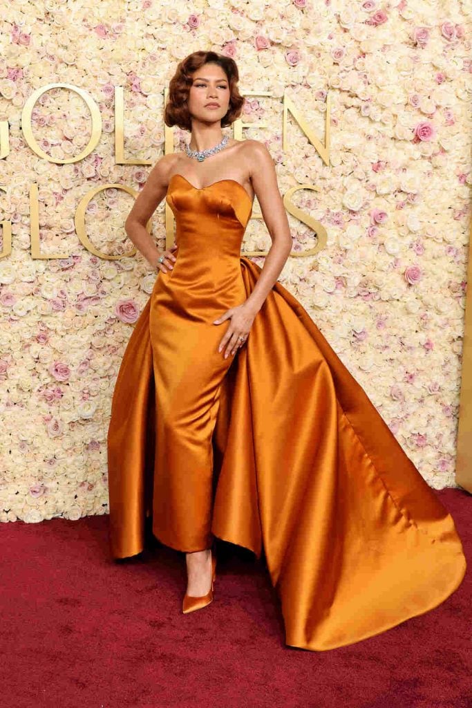 Zendaya en la alfombra roja de los Globos de Oro 2025